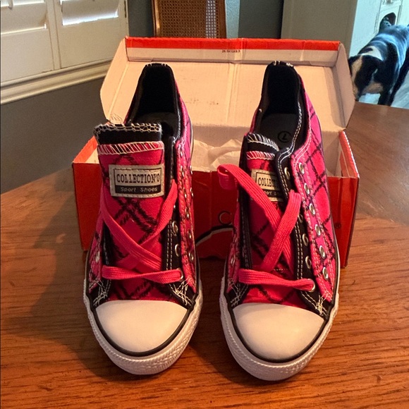 Collection B Shoes - Collection O Kids Pink Plaid Low-Top Sneakers